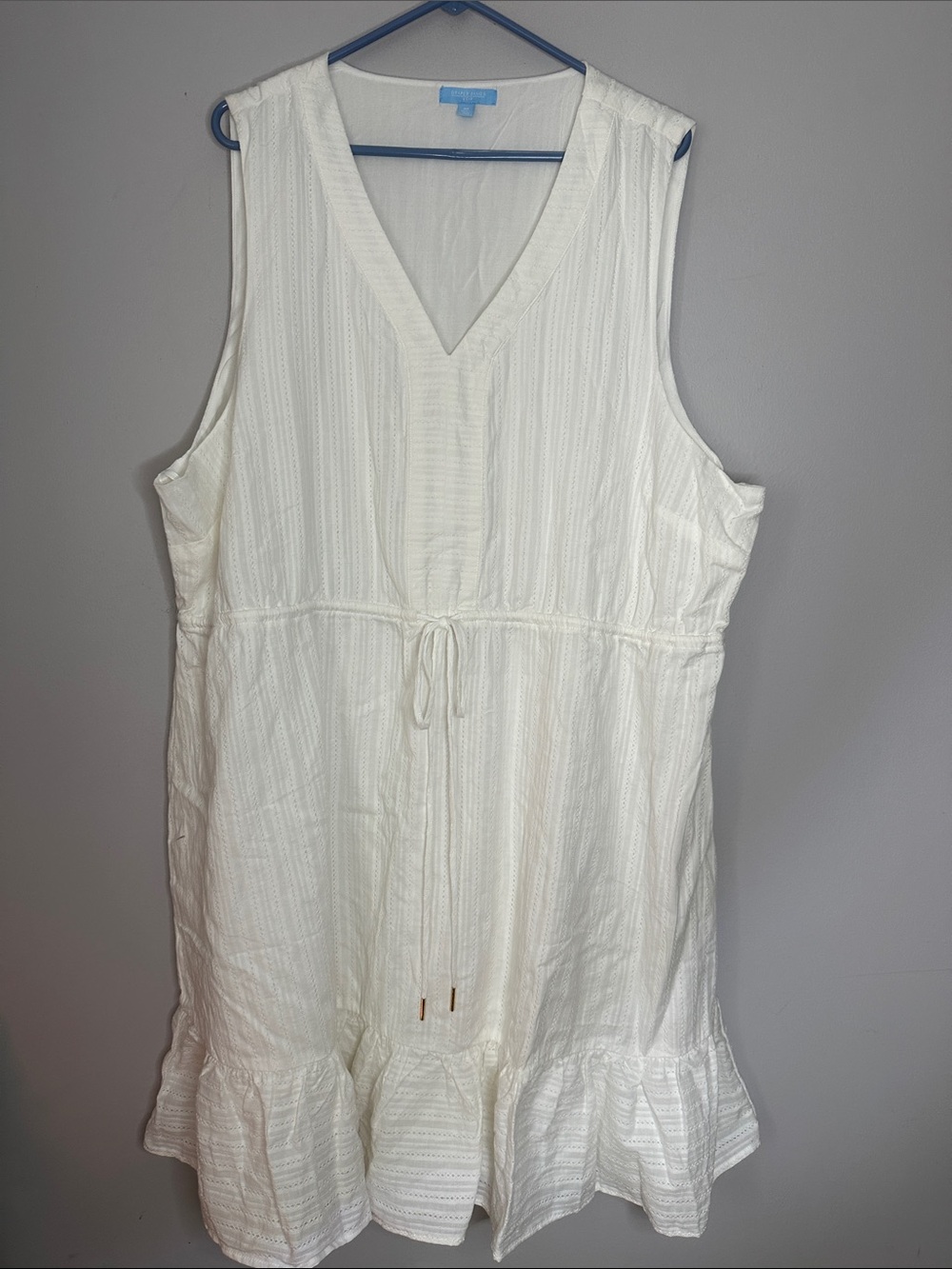 Draper James White Sleeveless V-Neck Sleep Dress size 3X